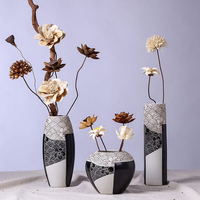 景德镇陶瓷创意干花花瓶 家居饰品摆件 插花花器客厅台面装饰花插